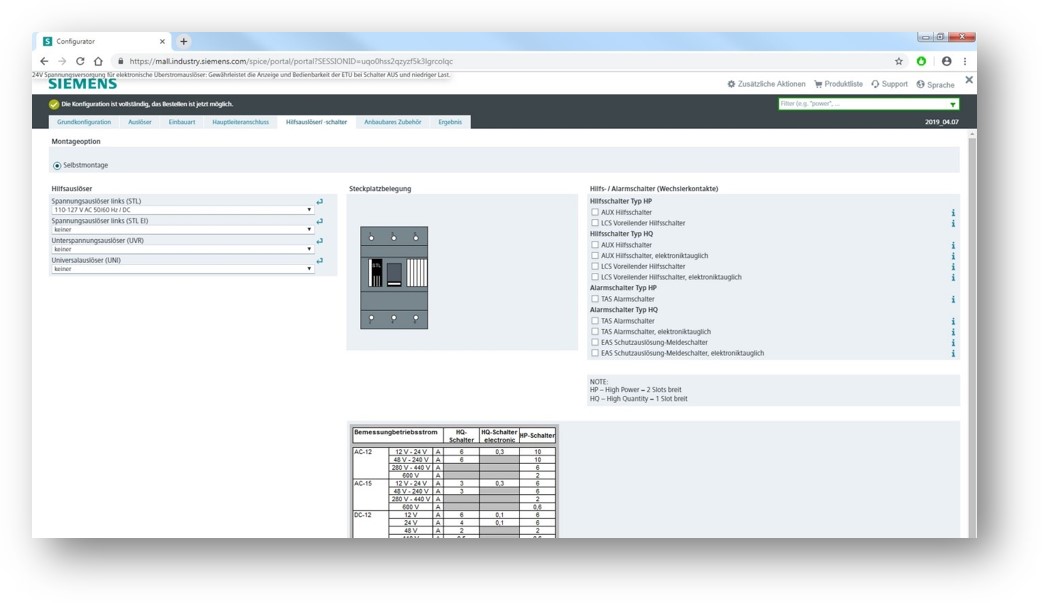 Siemens-Konfigurator